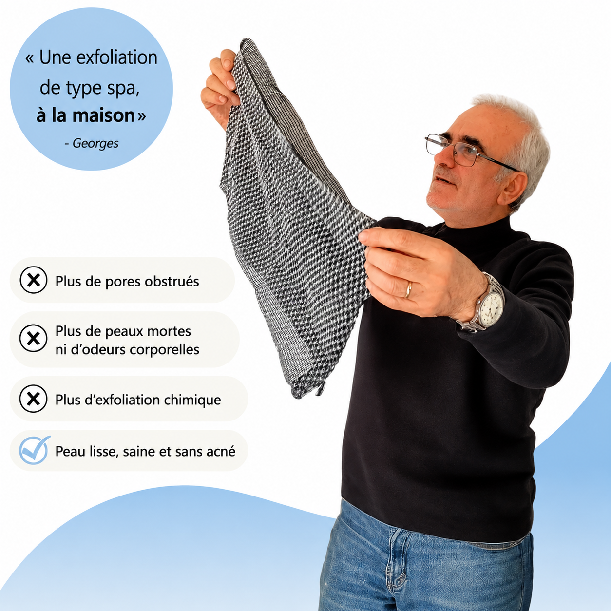 Serviette de douche exfoliante et antibactérienne Blissal