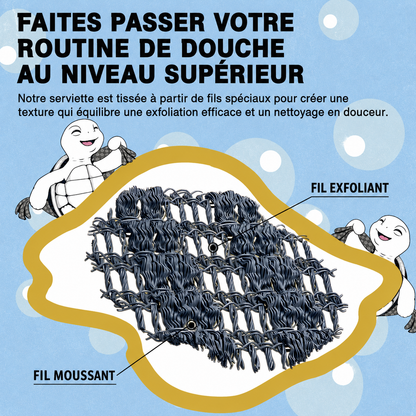 Serviette de douche exfoliante et antibactérienne Blissal