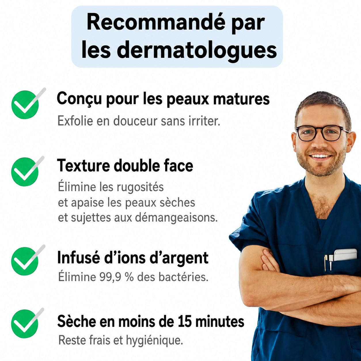 Serviette de douche exfoliante et antibactérienne Blissal